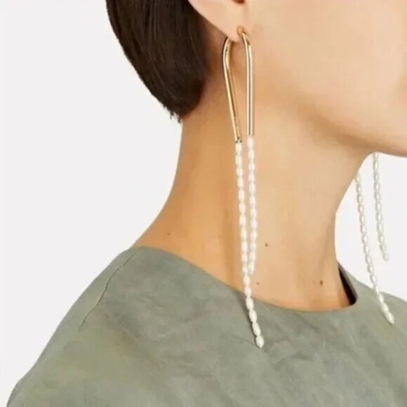 Cult Gaia Gold and White Earrings - Picture 14 of 16